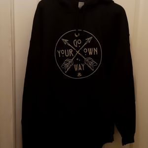 Hoodie, XL, Black and gold and multicolored on back